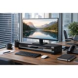 FORMVİA Rio Monitör Standı Monitör Yükseltici Çok Amaçlı Raf - 52-22-10 - Siyah - Beyaz