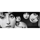 Fornasetti Variazioni N242 Siyah Beyaz Porselen Tepsi - Siyah - Beyaz - Standart