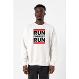 Forrest Gump Run Forrest Run Beyaz Erkek 2ip Sweatshirt
