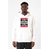 Forrest Gump Run Forrest Run Beyaz Erkek 3İp Kapşonlu Sweatshirt