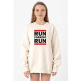 Forrest Gump Run Forrest Run Ekru Kadın 2ip Sweatshirt