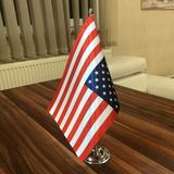 Fors Bayrak Amerika Masa Bayrağı Krom Direkli Tekli Bayrak
