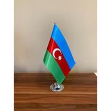 Fors Bayrak Azerbaycan Masa Bayrağı Krom Direkli Tekli Bayrak