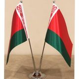 Fors Bayrak Belarus Masa Bayrağı Krom Direkli İkili Bayrak