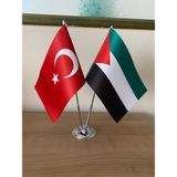 Fors Bayrak Filistin Masa Bayrağı Krom Direkli Ikili Bayrak