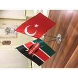 Fors Bayrak Kenya Masa Bayrağı Krom Direkli Ikili Bayrak