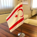 Fors Bayrak Krom Direkli Kktc Masa Bayrağı Tekli