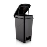 FORSACE 40 Litre Pedallı Siyah Banyo Mutfak Çöp Kovası Siyah Kapaklı Slim Pedallı Çöp Kovası Siyah