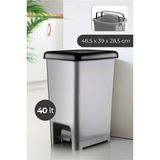 Forsace 40 Lt Slim Pedallı Plastik Çöp Kovası - Çok Renkli