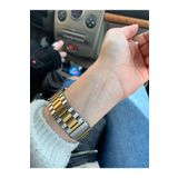 Forsis Aksesuar Bushco Store Apple Watch Gümüş-gold Çelik Bakla Kordon 42-44-45-49 Mm