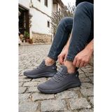 Fort 0062 Pasomia Rahat Hafif Anatomik Triko Bağcıksız Sneaker Spor Ayakkabı - Füme