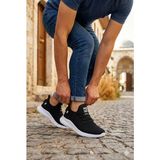 Fort 0062 Pasomia Rahat Hafif Anatomik Triko Bağcıksız Sneaker Spor Ayakkabı - Siyah - Beyaz