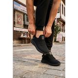 Fort 0062 Pasomia Rahat Hafif Anatomik Triko Bağcıksız Sneaker Spor Ayakkabı - Siyah