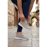 Fort 0130 Awidox Rahat Hafif Anatomik Fileli Bağcıksız Sneaker Spor Ayakkabı - Bej