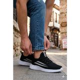 Fort 0130 Awidox Rahat Hafif Anatomik Fileli Bağcıksız Sneaker Spor Ayakkabı - Siyah - Beyaz