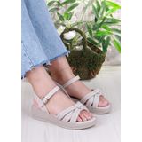 Fort 05-2077 Soft Rahat Toka Detaylı Büzgülü Bant Kadın Sandalet