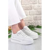 Fort 07319 Flet Taş Aksesuar Bağcıklı Kalın Taban Sneaker Kadın Ayakkabı