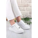 Fort 07335 Flet Zincir Aksesuar Bağcıklı Kalın Taban Sneaker Kadın Ayakkabı