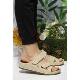 Fort 1801 Mulex Bej Comfort Anatomik Rahat Kadın Terlik