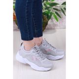 Fort 2107 Lmb Rahat Hafif Kalın Taban Sneaker Kadın Spor Ayakkabı - Gri