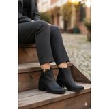 Fort 30542 Rahat Toka Detaylı 5 cm Topuk Yüksekliği Sıcak Astar Kadın Bot - Siyah