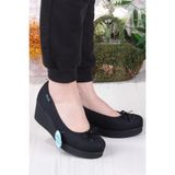 Fort King Annabel Rahat Hafif Anatomic Insole Taban Dolgu Topuk Kadın Ayakkabı - Siyah