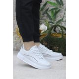 Fort Wks 2765 Beyaz Gümüş Hafif Rahat Sneaker Kadın Spor Ayakkabı - Beyaz - Gümüş