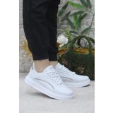 Fort Wks 2765 Beyaz Gümüş Hafif Rahat Sneaker Kadın Spor Ayakkabı