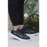 Fort Wks 2765 Siyah Beyaz Hafif Rahat Sneaker Kadın Spor Ayakkabı - Siyah - Beyaz