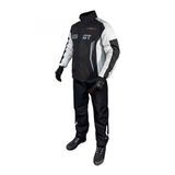 FORTE GT 2001140 Motosiklet Yağmurluk Takım Alt Üst Cepli Şık Takım Tam Koruma Taş Siyah 2XL Beden