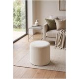 Forte Home Moon Yuvarlak Büyük Puf Krem Baby Face Kumaş
