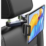 Fortico Araç Arka Koltuk Evrensel Tablet ve Telefon Tutucu Araba Kafalık 12.9 Inç 360° Dönebilir - 01-Siyah