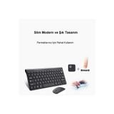 FORTİCO İngilizce Mini Slim 2.4 GHz Kablosuz Klavye Mouse Seti - Ultra İnce Wireless Combo