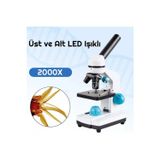 Fortico Monoküler Mikroskop Kiti 2000X Zoom Biyolojik Hd Dijital 2 Mp Monoküler Mikroskop Kiti