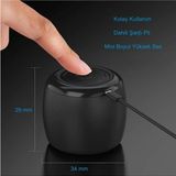 Fortico Ses Bombası Mini Bluetooth Hoparlör Mini Boyut Yüksek Ses Wireless Speaker - Siyah
