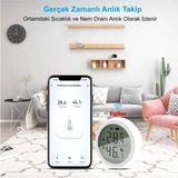 Fortico Zigbee Tuya Akıllı Yaşam Uygulaması Sıcaklık Nem Sensörü LCD Ekran App Kontrol - 1 Adet