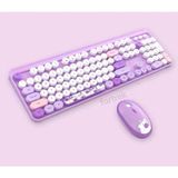 Fortrek Renkli Daktilo Tuşlu Kablosuz Q Multimedia Klavye + Mouse Set - Mor
