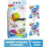 Forwet Toz Çamaşır Deterjanı Renkliler ve Beyazlar Için 9 kg + Çamaşır Sodası 700 G X2