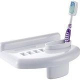 ForWhat Banyo Dekoru için Lavabo Üstü Dekoratif Diş Macunu Fırçası Tutacağı Kabı