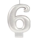 ForWhat Büro Ev Dekoru için 6 Rakam Silver Mum