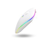 ForWhat Büro Ev Ofis Bilgisayarı için Rgb Beyaz Şarjlı Kablosuz Mouse