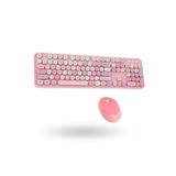 ForWhat Büro Ev Ofis Bilgisayarı için Sevimli Pembe Combo Klavye Mouse Seti