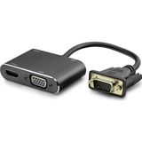 ForWhat Büro Ev Ofis Cihazları için 22CM Siyah 1080P VGA To HDMI VGA Dişi Ses Çıkışlı Görüntü Dönüştürücü