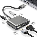 ForWhat Büro Ev Ofis Cihazları için 4K Hdmi Vga Usb TypeC to Hub Çoklayıcı Dönüştürücü