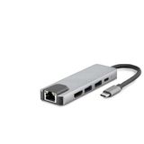 ForWhat Büro Ev Ofis Cihazları İçin Gri 5Port Typec Hdtv Hdmı 4K 30Hz 2Xusb3.0 Lan Çevirici