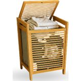 ForWhat Büro Ev Ofis Dekoru için 40X35X60CM Ahşap Bambu Kirli Çamaşır Sepeti