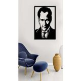ForWhat Büro Ev Ofis Dekoru için Atatürk Silüet Ahşap Duvar Tablosu