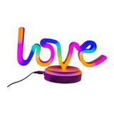 ForWhat Büro Ev Ofis Dekoru için Usb Pilli Neon Işıklı Love Yazılı Masa Gece Lambası