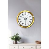 ForWhat Büro Ev Ofis Duvar Saati için 36CM Golden Metal Roma Rakamlı Mekanizma