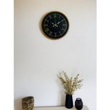 ForWhat Büro Ev Ofis Duvar Saati için 36CM Kahve Gold Roma Rakamlı Mekanizma